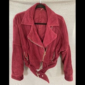 Free People Burgundy Corduroy Jacket